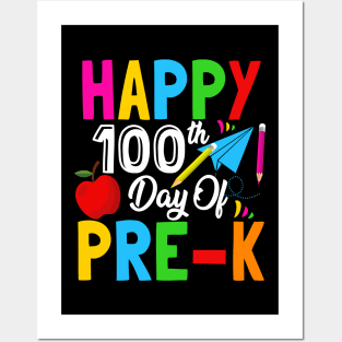 Happy 100th Day Of Pre-K, School Celebration Student Teacher Posters and Art